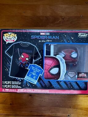 NEW SEALED Spider-Man No Way Home Funko Pop & Tee Diamond TargetCon XL